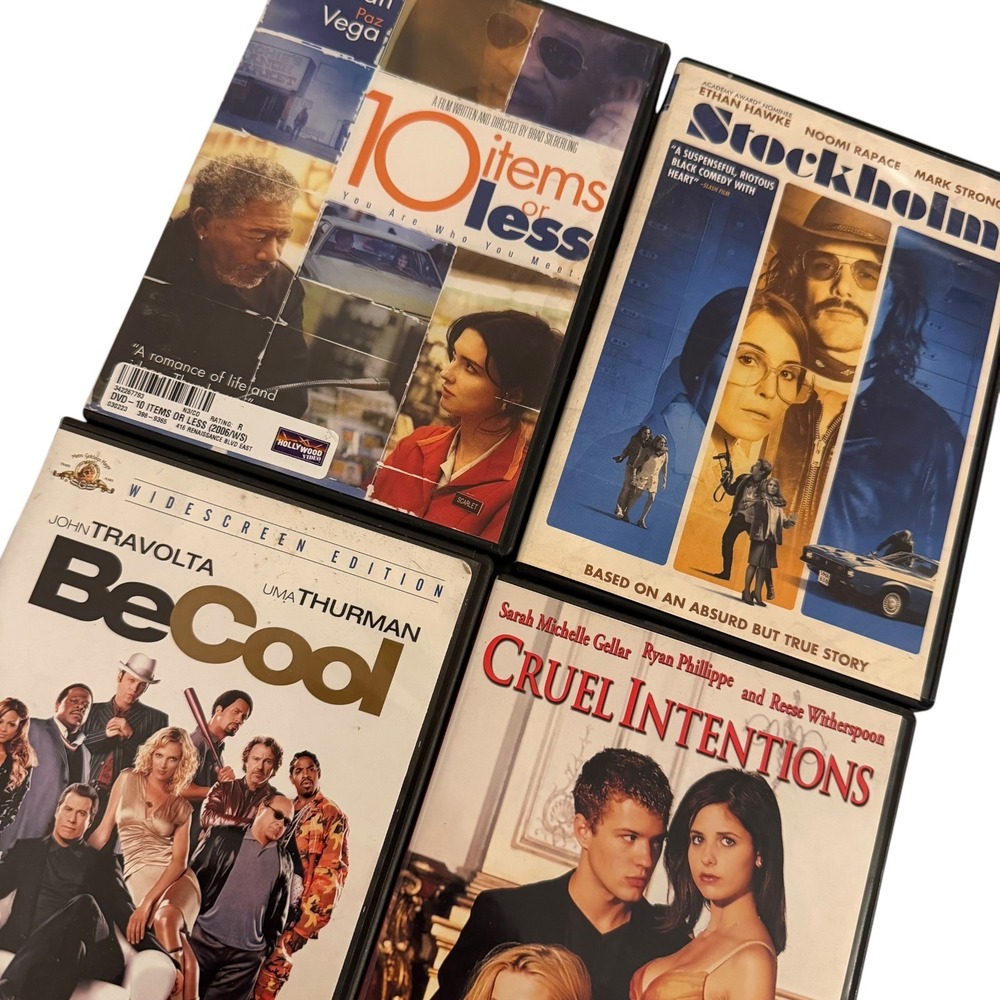 90s 2000s Drama DVD Lot of 4 Cruel Intentions Be Cool Stockholm Movies